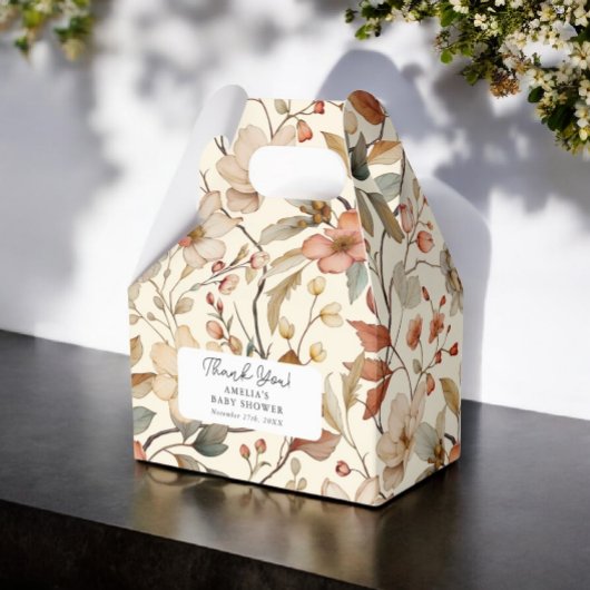 Wildflower Boho Ivory Floral Baby shower Bedankdoosjes