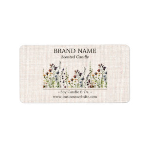 Wildflower Boho Kleur Productlabel Etiket