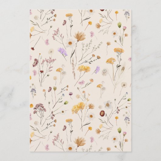 Wildflower Boho Menu (Achterkant)