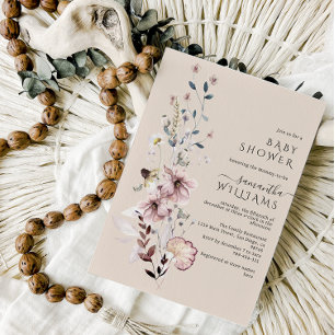 Wildflower boho minimalistisch modern Girl Baby sh Kaart