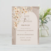 Wildflower boho minimalistisch modern Save the dat Date (Staand voorkant)
