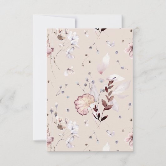 Wildflower boho minimalistisch modern Vrijgezellen Bedankkaart (Achterkant)