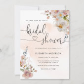 Wildflower Boho Modern Bridal Shower Kaart (Voorkant)
