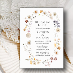 Wildflower Boho Moderne Bloemen Repetitie Lunch Kaart