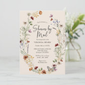 Wildflower Boho per Mail Bridal Kaart (Staand voorkant)