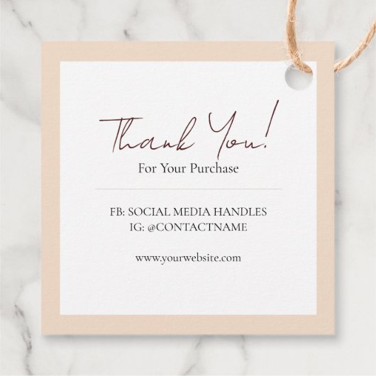 Wildflower Boho Price Label Hartelijk dank (Achterkant)