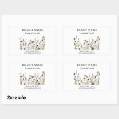 Wildflower Boho Productlabel Rechthoekige Sticker (Vel)