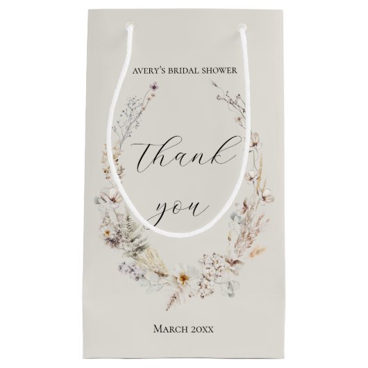 Wildflower Boho rustiek Elegant Vrijgezellenfeest Klein Cadeauzakje (Voorkant)