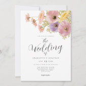 Wildflower Boho Spring Wedding Kaart (Voorkant)