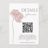 Wildflower Boho trouwgegevens met QR-code Informatiekaartje (Voorkant)