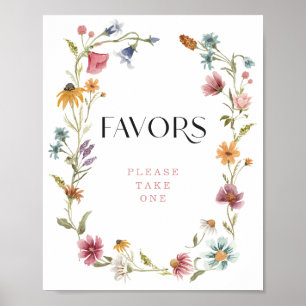 Wildflower Boho Vrijgezellenfeest Favorieten teken Poster