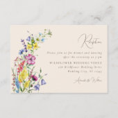 Wildflower Boho Waterverf Huwelijksreceptie Informatiekaartje (Voorkant)