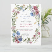 Wildflower Boho Waterverf Krans Retirement Party Kaart (Staand voorkant)