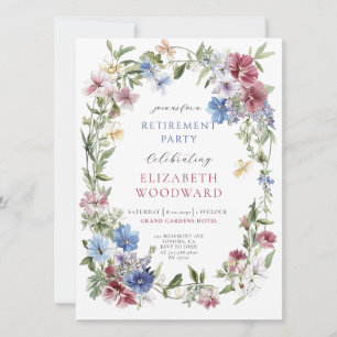 Wildflower Boho Waterverf Krans Retirement Party Kaart