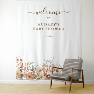 Wildflower Boho Waterverf Welkom teken achtergrond Wandkleed