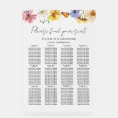 Wildflower Boho Wedding Acryl Zitting Grafiek Acryl Bord (Voorkant)