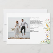 Wildflower boho Wedding Dank je foto Bedankkaart (Achterkant)