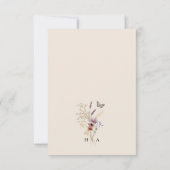 Wildflower Boho Wedding Invitation Kaart (Achterkant)