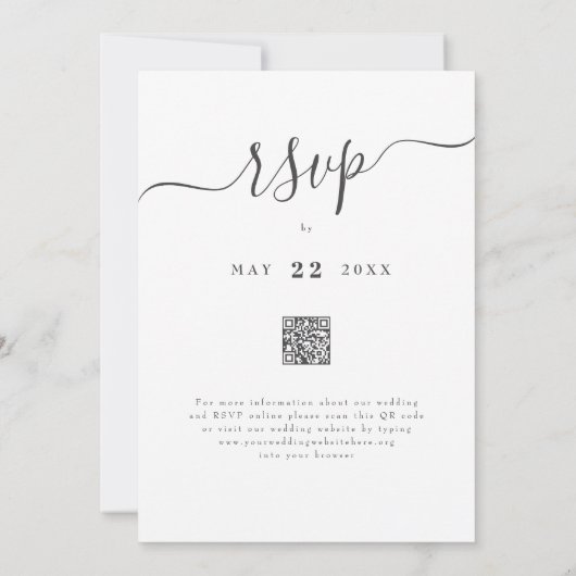 Wildflower Boho Wedding QR code Kaart (Achterkant)