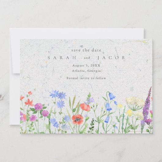 Wildflower Boho Wedding Save the Date (Voorkant)