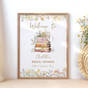 Wildflower Book Theme Vrijgezellenfeest Welkom Poster
