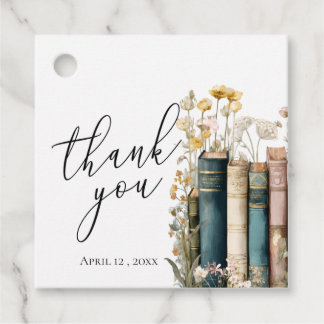 Wildflower Books Bruiloftsuitnodiging Bedankcadeau Bedankjes Labels