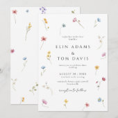 Wildflower Botanical Floral Wedding Invitation (Devant / Derrière)