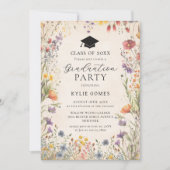 Wildflower Botanical Graduation Party Invitation (Devant)