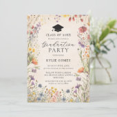 Wildflower Botanical Graduation Party Invitation (Debout devant)