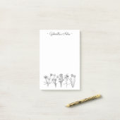 Wildflower Botanical Pretty Floral Garden Name Post-it® Notes (Op bureau)