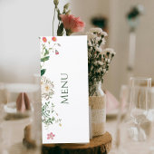 Wildflower Botanical Wedding Menu Card