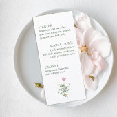 Wildflower Botanical Wedding Menu Card