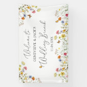 Wildflower Botanical Welcome Wedding Brunch Sign Spandoek (Verticaal)