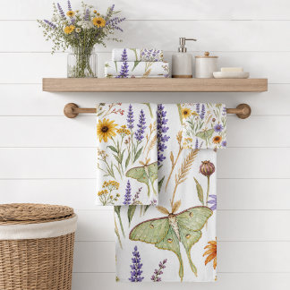 Wildflower Botanical Yellow & Purple Floral Bad Handdoek