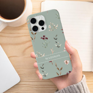 Wildflower Botanische Bloemen Naam Monogram iPhone 11 Hoesje