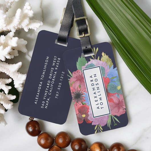 Wildflower Bouquet - Gepersonaliseerd Bagagelabel