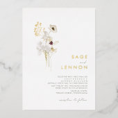 Wildflower Bouquet | Goud Folie Uitnodiging (Voorkant)
