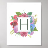 Wildflower Bouquet Monogram Poster (Voorkant)