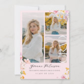 Wildflower & Bow Graduation Announcement Aankondiging (Voorkant)