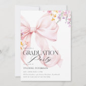 Wildflower & Bow Graduation Invitation (Devant)