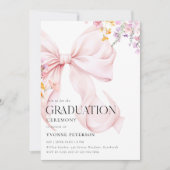 Wildflower & Bow Graduation Invitation (Devant)