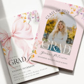 Wildflower & Bow Graduation Invitation