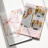 Wildflower & Bow Graduation Invitation