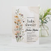 Wildflower Boy Baby shower Uitnodiging (Staand voorkant)