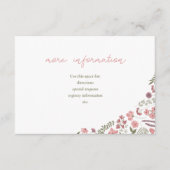wildflower bridal shower invitation insert - pink (Devant)