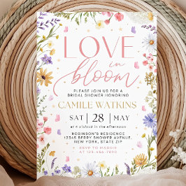 Wildflower Bridal Shower Invitation,Love In Bloom  Kaart