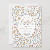 wildflower bridal shower invitation - orange (Devant)