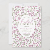 wildflower bridal shower invitation - purple (Devant)