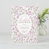 wildflower bridal shower invitation - purple (Debout devant)