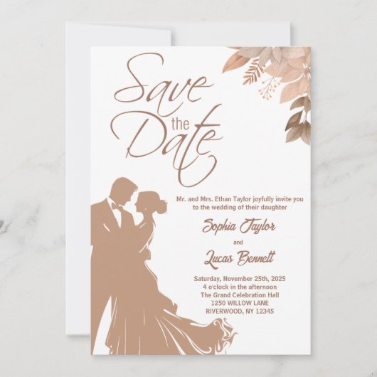 Wildflower bruidegom en bruid bruiloft uitnodiging (Voorkant)